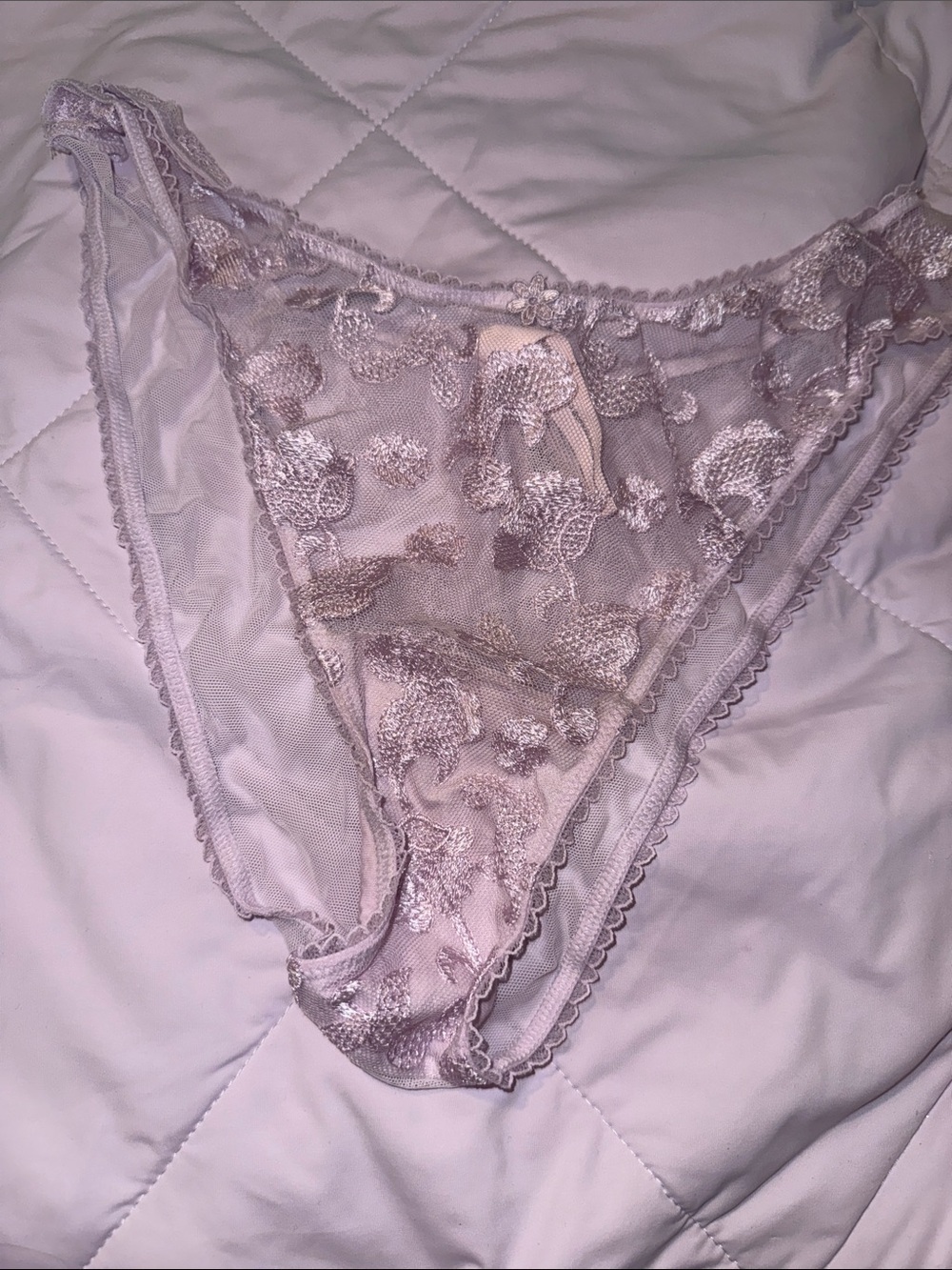 NWT Victoria’s Secret Purple Floral Lace Panty